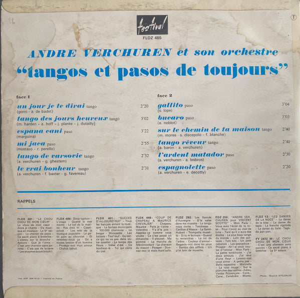 André Verchuren : Tangos Et Pasos De Toujours (LP, Album)