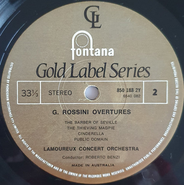 Gioacchino Rossini, Orchestre Des Concerts Lamoureux Conducted By Roberto Benzi : Overtures (LP, Comp)