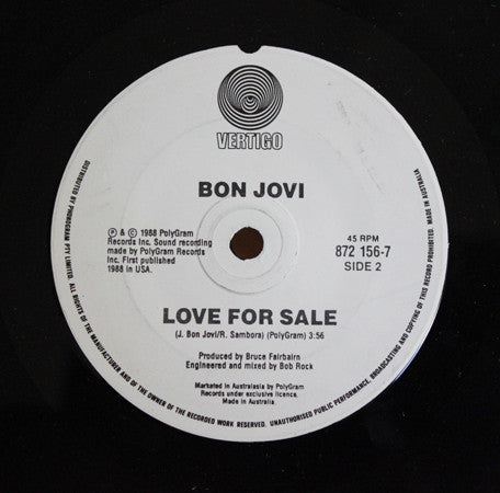 Bon Jovi : Born To Be My Baby (7")