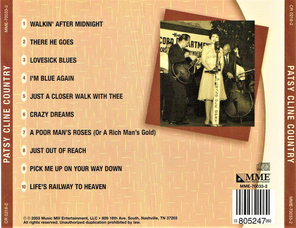Patsy Cline : Country (CD, Comp)