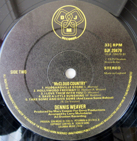 Dennis Weaver : McCloud Country (LP)
