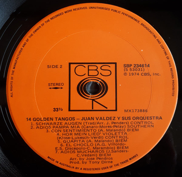 Juan Valdéz (3) : 14 Golden Tangos (LP, Album)