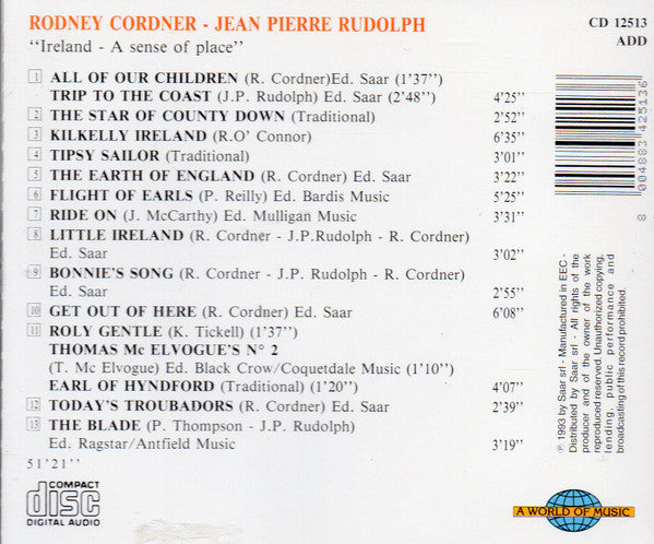 Rodney Cordner, Jean-Pierre Rudolph : Ireland - A Sense Of Place (CD, Album)