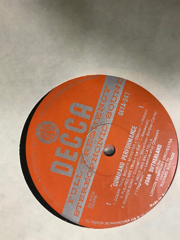 Joan Sutherland / London Symphony Orchestra And London Symphony Chorus, Richard Bonynge : Command Performance (2xLP + Box)