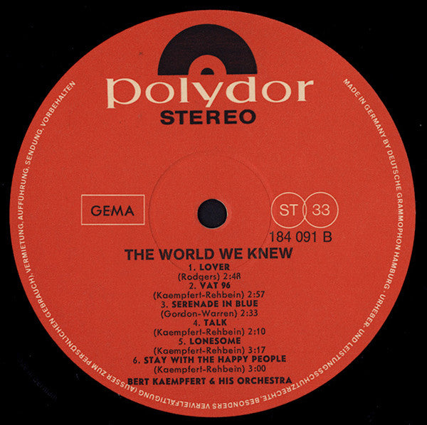 Bert Kaempfert & His Orchestra : The World We Knew (LP, Album)