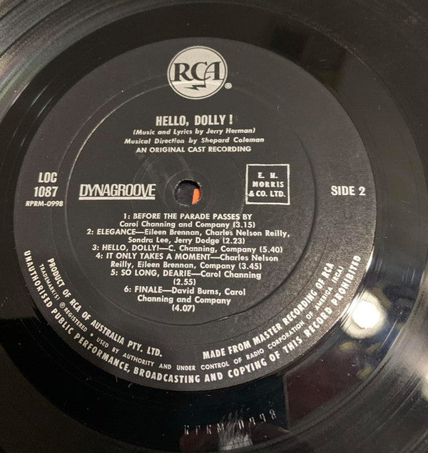 David Merrick (2) Presents Carol Channing : Hello, Dolly! (The Original Broadway Cast Recording) (LP, Mono)