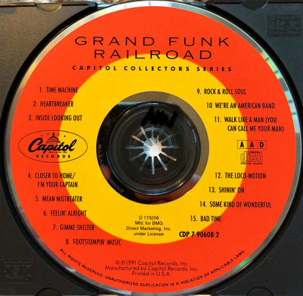 Grand Funk Railroad : Capitol Collectors Series: Grand Funk Railroad (CD, Comp, Club, RE)