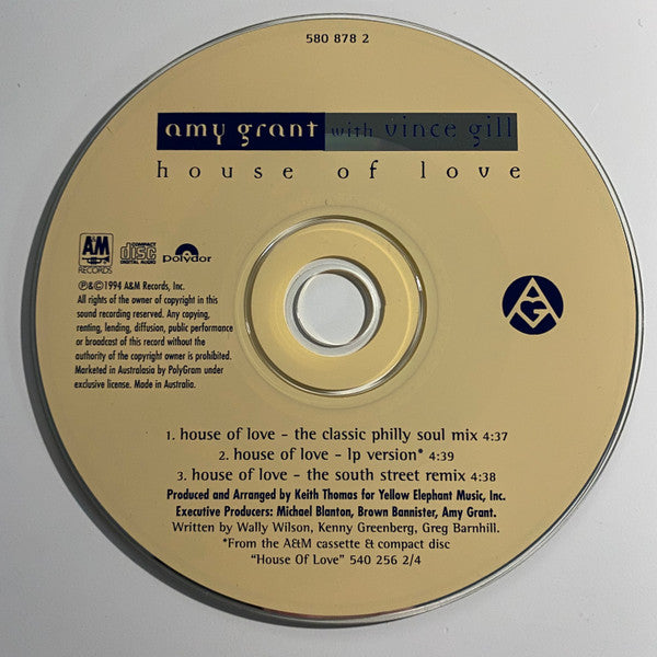 Amy Grant with Vince Gill : House Of Love (CD, Single, Car)