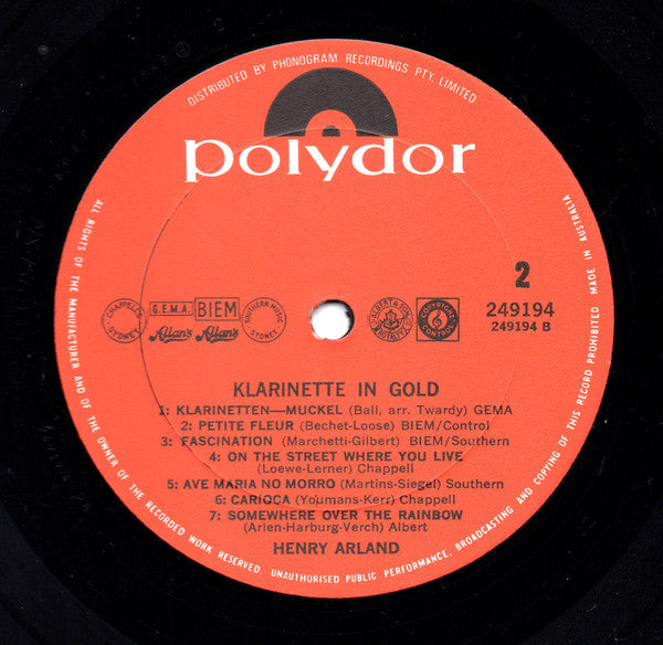Henry Arland : Klarinette In Gold (LP, Album)
