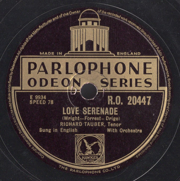 Richard Tauber : Don't Be Cross / Love Serenade (Shellac, 10", RP)