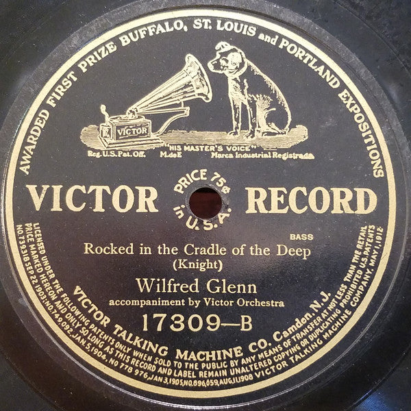 Wilfred Glenn : Asleep In The Deep / Rocked In The Cradle Of The Deep (Shellac, 10")