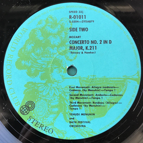 Mozart* : Mozart Violin Concertos 1 & 2 (LP, Album, Club, RE)