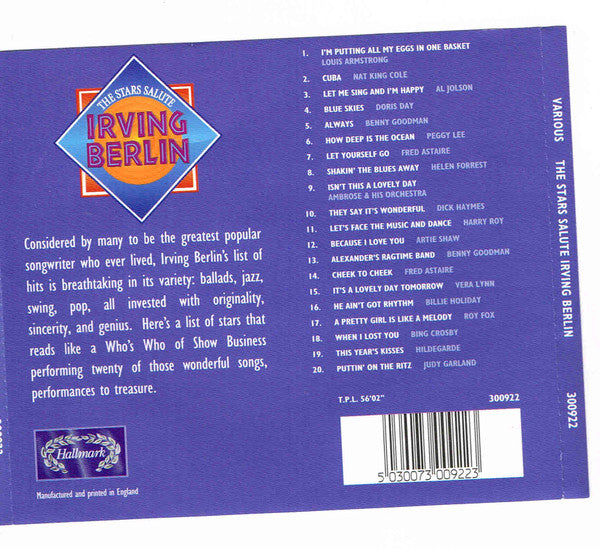 Various : The Stars Salute Irving Berlin (CD, Comp)