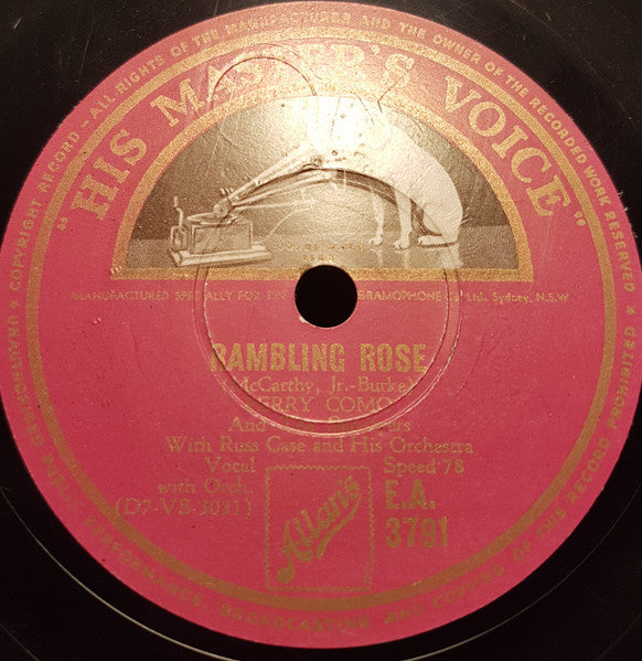 Perry Como And The Satisfiers With Russ Case And His Orchestra : Laroo Laroo Lilli Bolero / Rambling Rose (Shellac, 10")