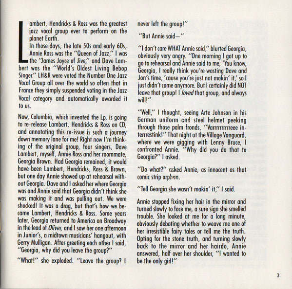 Lambert, Hendricks & Ross : Everybody's Boppin (CD, Comp, RM)