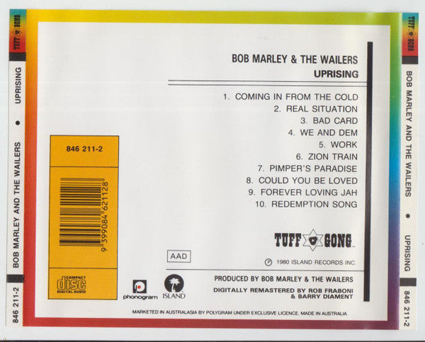 Bob Marley & The Wailers : Uprising (CD, Album, RE)