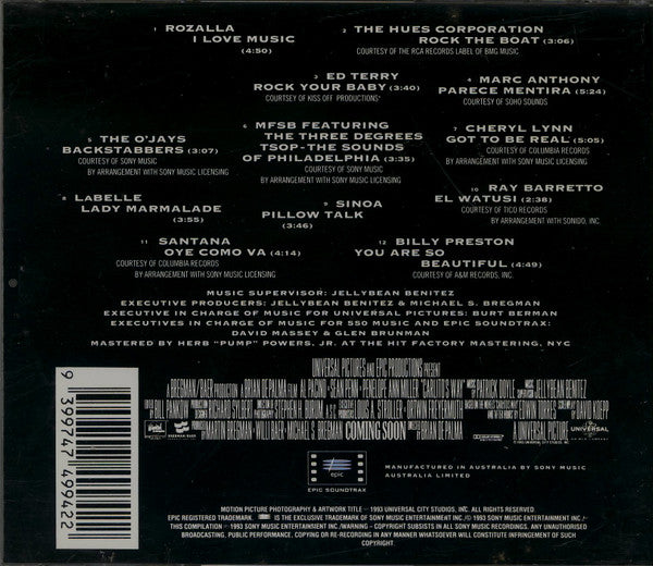 Various : Carlito's Way (Music From The Motion Picture) (CD, Comp, Mus)