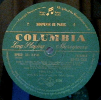 Rene Paul With Bob Gibson's Velvet Strings : Souvenir De Paris (10")