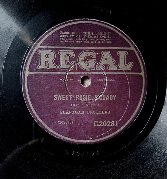 The Flanagan Brothers : The Sidewalks Of New York / Sweet Rosie O'Grady (Shellac, 10")