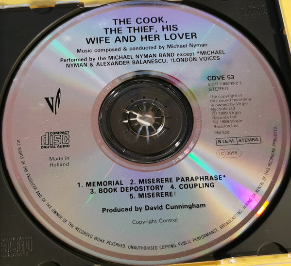 Michael Nyman - The Michael Nyman Band : The Cook, The Thief, His Wife And Her Lover (CD, Album)