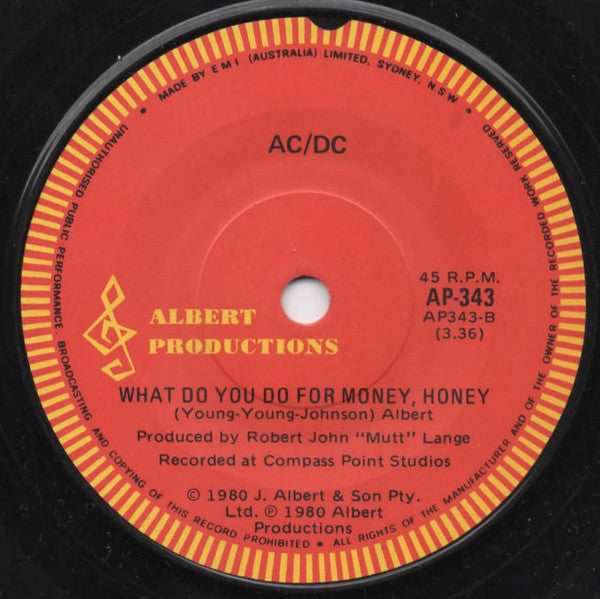 AC/DC : You Shook Me All Night Long (7", Single)