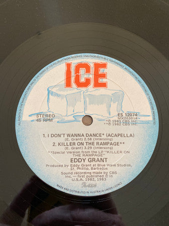 Eddy Grant : I Don’t Want To Dance (12")
