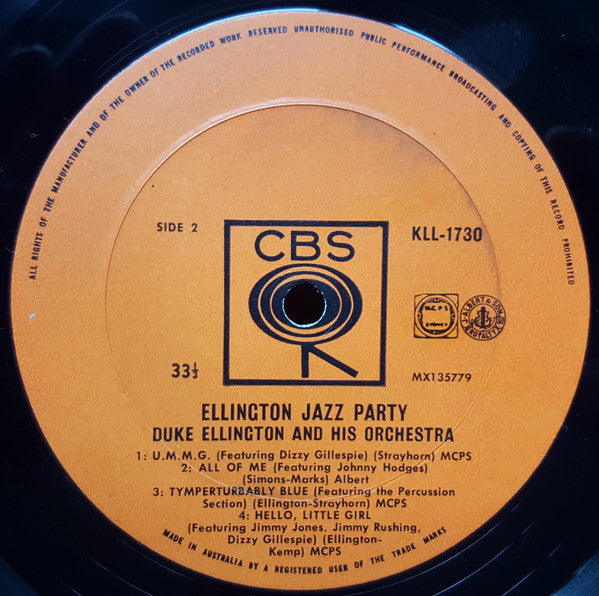 Duke Ellington And His Orchestra : Ellington Jazz Party (LP, Album, Mono)