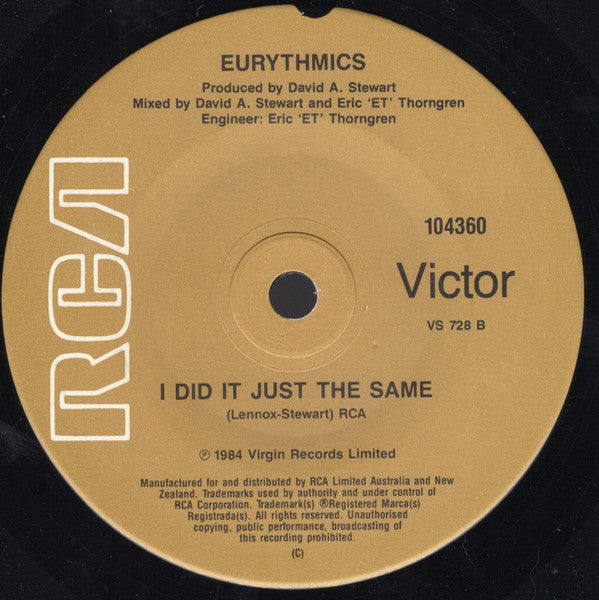 Eurythmics : Sexcrime (Nineteen Eighty Four) (7", Single)