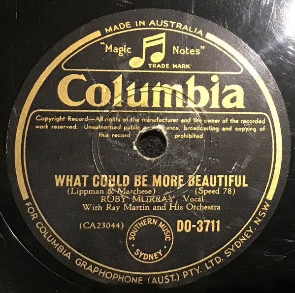 Ruby Murray With Ray Martin And His Orchestra : Softly, Softly / What Could Be More Beautiful (Shellac, 10")