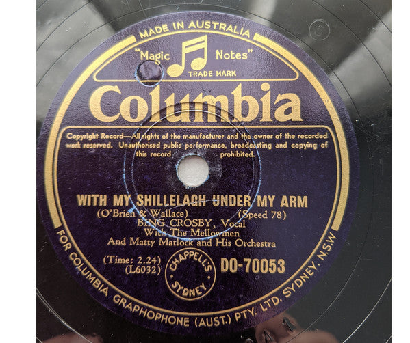 Bing Crosby : Country Style / With My Shillelagh Under My Arm (Shellac, 10")