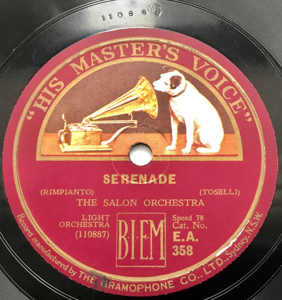 The Salon Orchestra* : Serenade / Serenade (Shellac, 10")