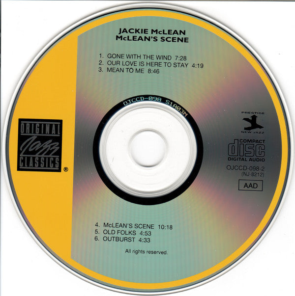 Jackie McLean : McLean's Scene (CD, Album, RE, RM)