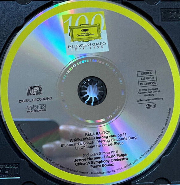 Béla Bartók - Jessye Norman · László Polgár · Chicago Symphony Orchestra · Pierre Boulez : Bluebeard's Castle (CD, Album + Box, Sli)