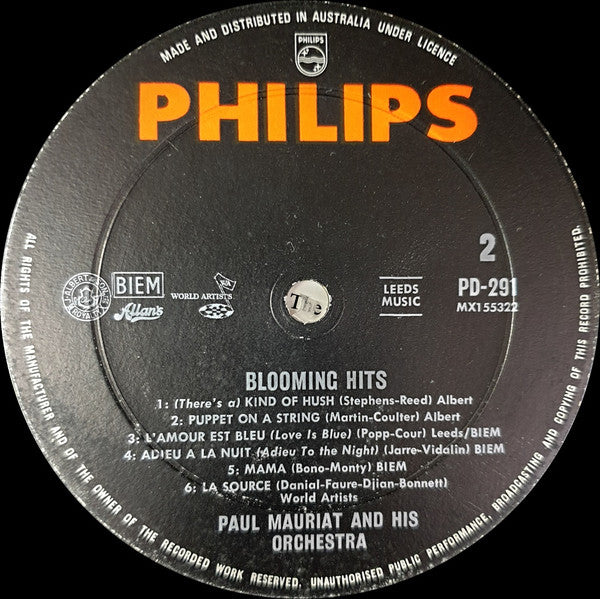 Paul Mauriat And His Orchestra : Blooming Hits (LP, Album, Mono)