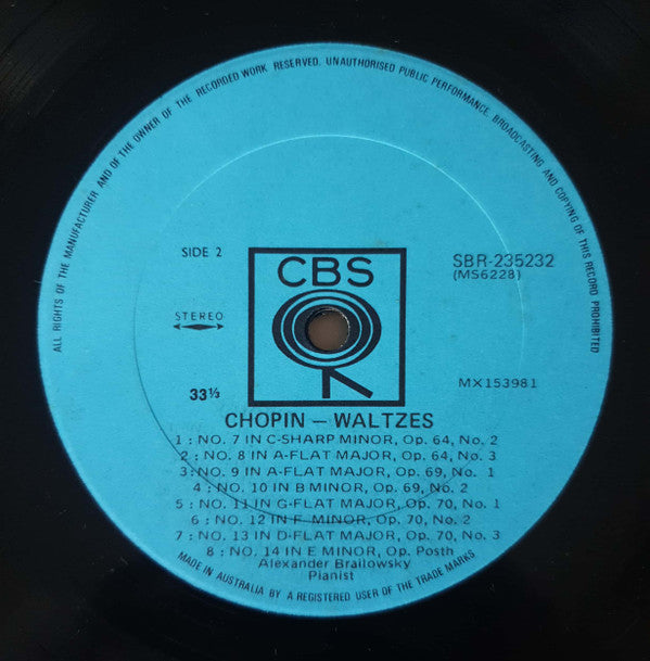 Brailowsky* / Chopin* : The 14 Waltzes (LP)