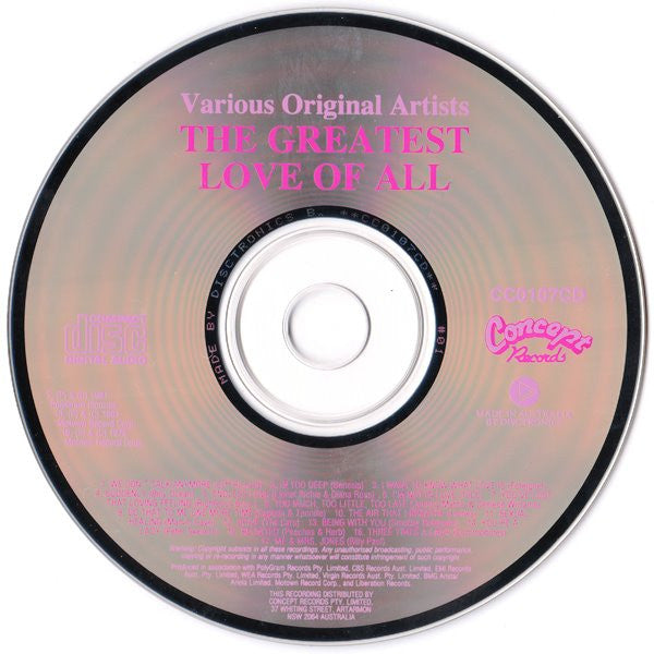 Various : The Greatest Love Of All (CD, Comp)