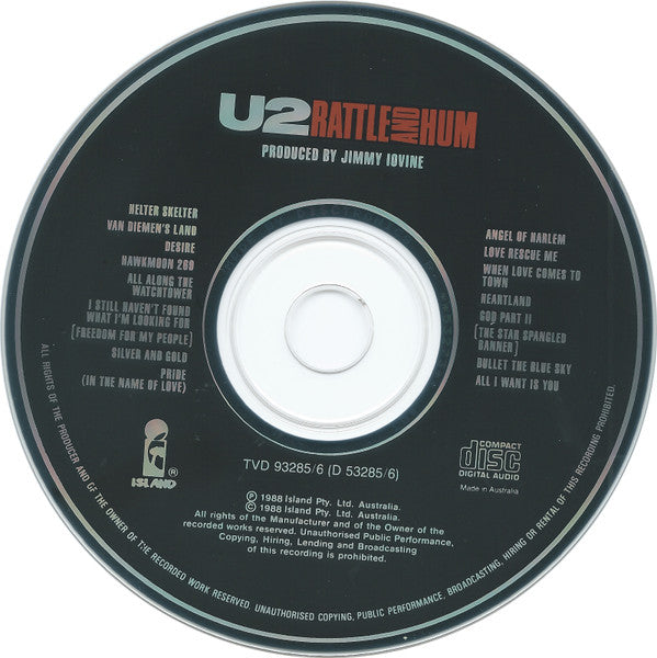 U2 : Rattle And Hum (CD, Album)