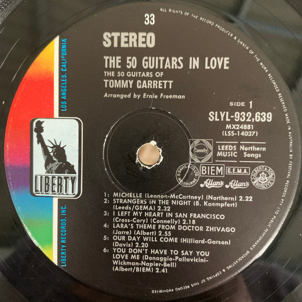 The 50 Guitars Of Tommy Garrett : The 50 Guitars In Love (LP, Album)
