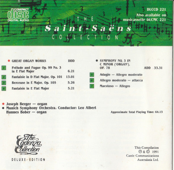 Camille Saint-Saëns - Joseph Berger (4), Münchner Symphoniker (2), Hannes Bober : The Saint-Saëns Collection (CD, Comp)