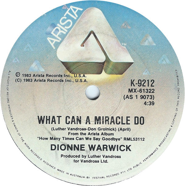 Dionne Warwick & Luther Vandross : How Many Times Can We Say Goodbye (7", Single)