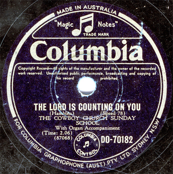 The Cowboy Church Sunday School : Open Up Your Heart (And Let The Sunshine In) / The Lord Is Counting On You (Shellac, 10")