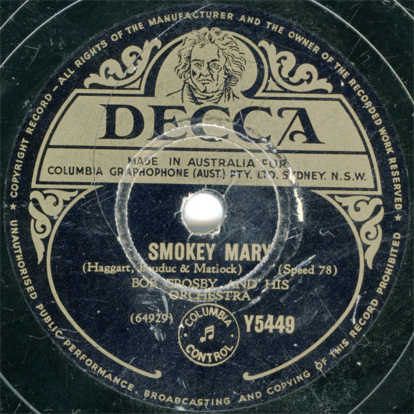 Bob Crosby's Bob Cats* / Bob Crosby And His Orchestra : March Of The Bob Cats / Smokey Mary (Shellac, 10", RP)
