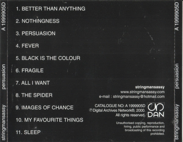 Stringmansassy : Persuasion (CD, Album)