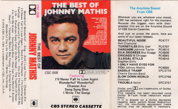 Johnny Mathis : The Best Of Johnny Mathis (Cass, Comp)