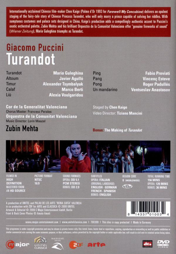 Puccini* / Cor De La Generalitat Valenciana*, Orquestra De La Communitat Valenciana, Zubin Mehta : Turandot (DVD-V, Multichannel, NTSC)