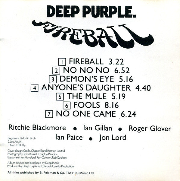 Deep Purple : Fireball (CD, Album, RE)