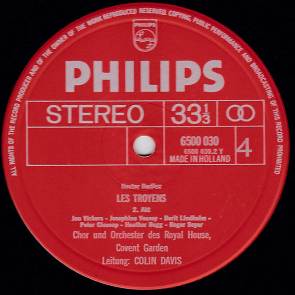 Berlioz* - Vickers*, Veasey*, Lindholm*, Royal Opera House Covent Garden Orchestra* & Chorus*, Colin Davis* : Les Troyens (5xLP + Box, Album)