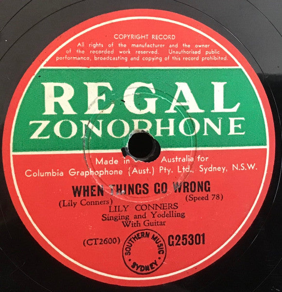 Lily Conners : Any Time / When Things Go Wrong (Shellac, 10")