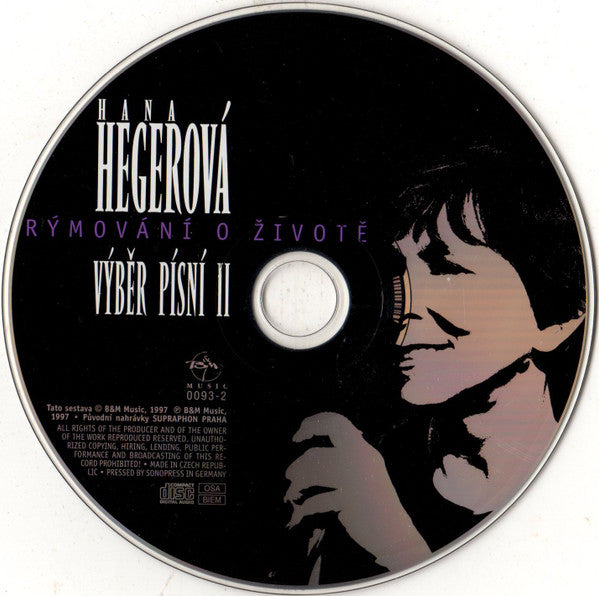 Hana Hegerová : Rýmování O Životě (Výběr Písní) (2xCD, Comp)