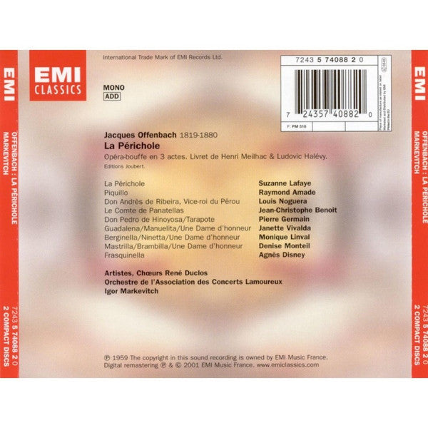 Offenbach* - Suzanne Lafaye, Raymond Amade, Louis Noguera, Orchestre De L'Association Des Concerts Lamoureux, Igor Markevitch : La Périchole (2xCD, Album, Mono, RE, RM)
